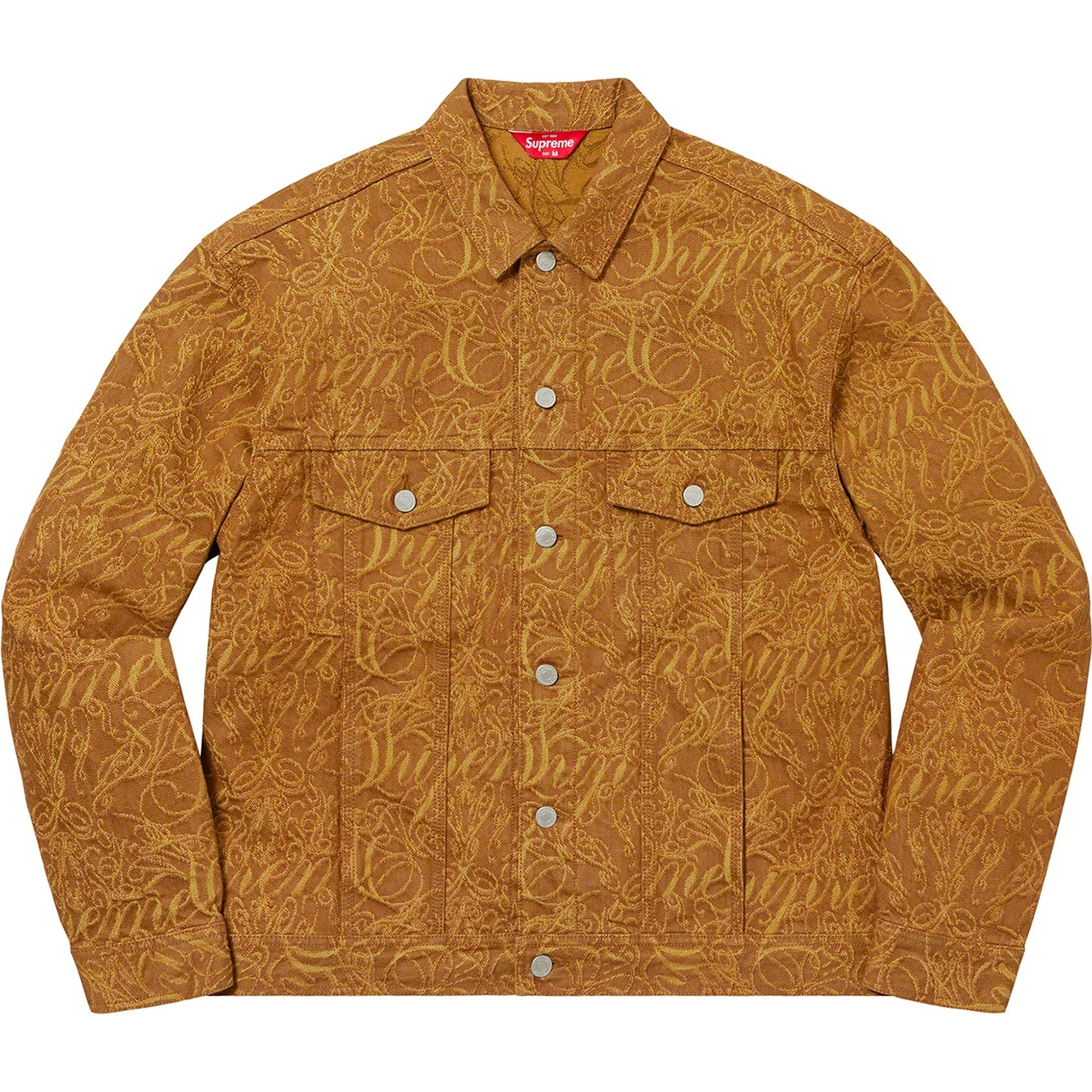 Script Jacquard Denim Trucker Jacket view 4
